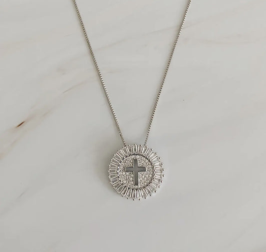 Shine Circle Cross Necklace