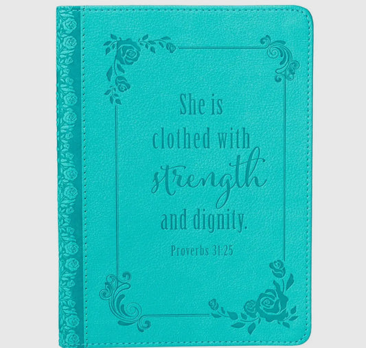 Journal Handy Teal Strength& Dignity Prov. 31:25