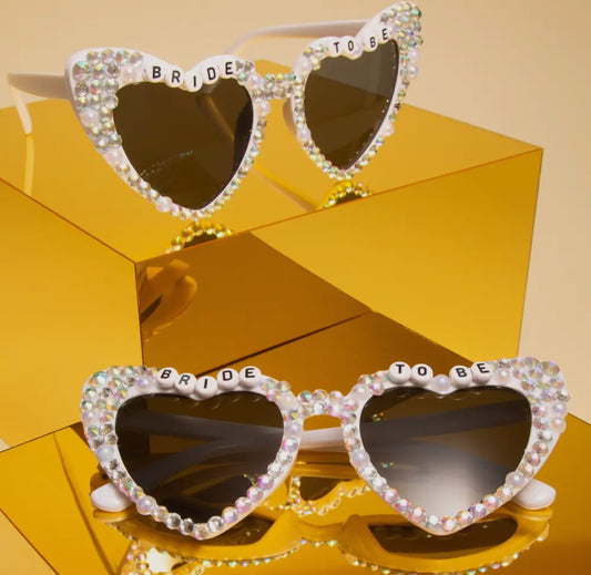 Bride to Be with Pearls Glasses